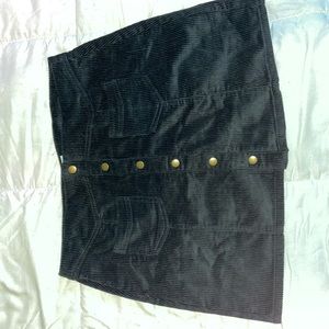 Black Mini Skirt - Corduroy fabric